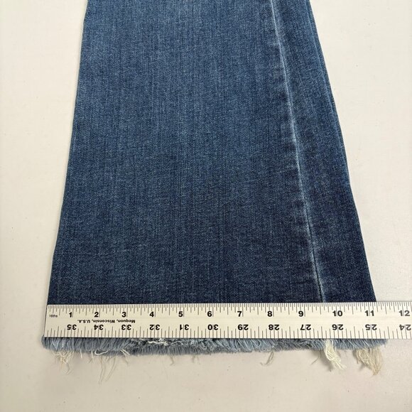 Judy Blue Flare Jeans Button Fly Size 11 30 Blue Denim Frayed High Rise Hippie - Picture 11 of 11